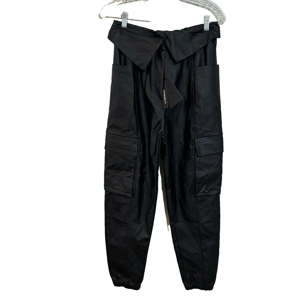 Air Jordan Court To Runway Utility Pants‎ Women's Faux Leather S  High Waist NWT